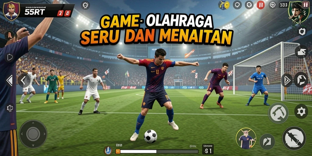Gameplay seru yang menampilkan aksi olahraga mendebarkan.