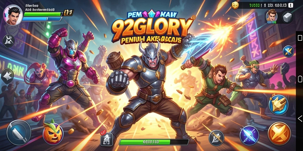Screenshot gameplay 92GLORY menampilkan aksi seru dan karakter menarik.