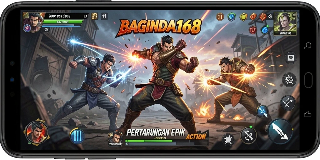 Tangkapan layar <strong>BAGINDA168</strong> menampilkan aksi pertempuran yang seru dan mendebarkan.