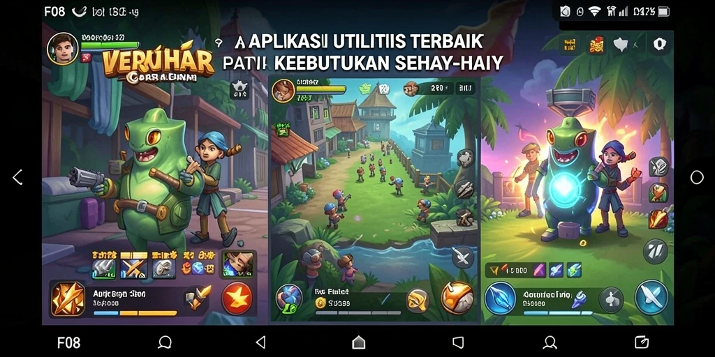 Tampilan utama F08 yang menampilkan fitur utilitas canggih.