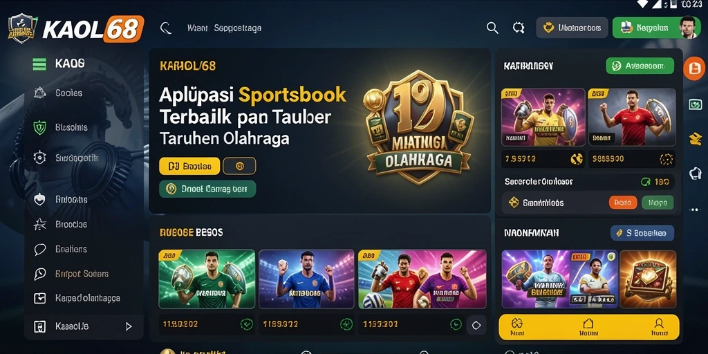 Tampilan gameplay KAOL68 menunjukkan berbagai pilihan taruhan olahraga.