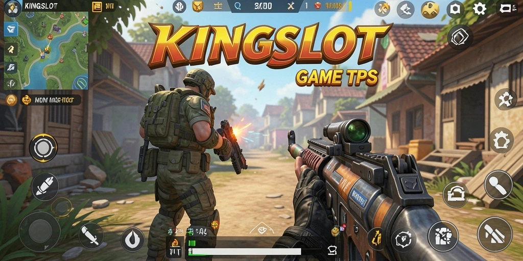 Tampilan gameplay KINGSLOT yang mengasyikkan di arena TPS.