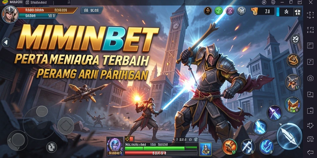 Gameplay MIMINBET menampilkan pertarungan menara yang seru dan mendebarkan.