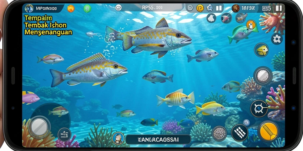 Gameplay seru Tembak Ikan dengan visual menarik dan suara menghibur.