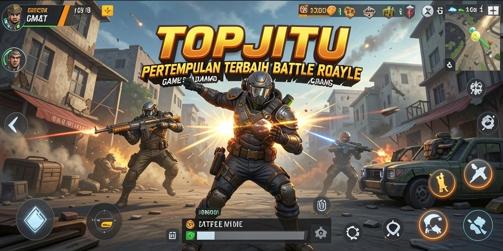 Tampilan gameplay seru dalam game Battle Royale TOPJITU.