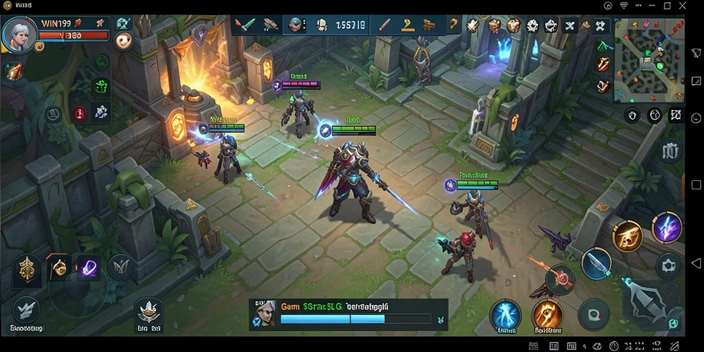 Screenshot gameplay WIN199 dengan aksi pertempuran strategis.