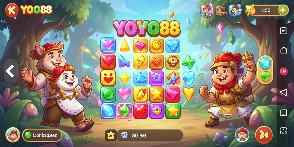 Tampilan gameplay YOYO88 yang seru dan penuh warna.